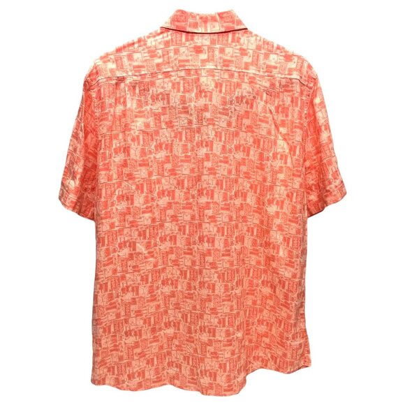 Southern Tide Men’s Medium Happy Hour Nautical Orange Short Sleeve Button Shirt - Picture 2 of 5